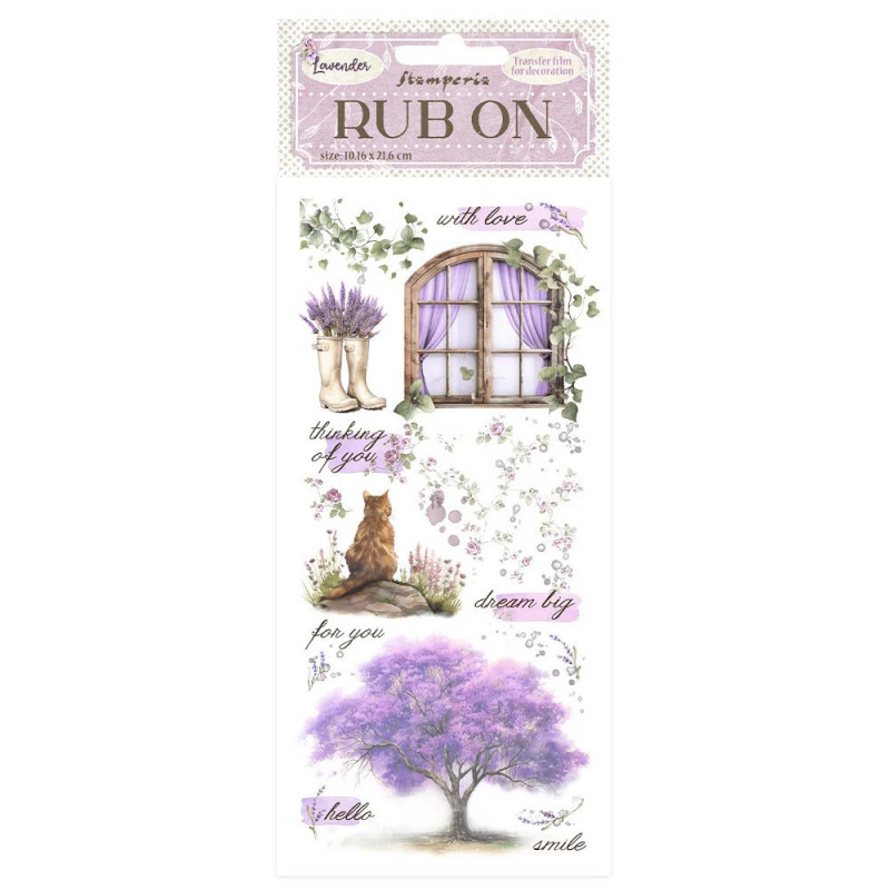 transfer-rub-on-lavender-stamperia-ventana-gato-dflrb99