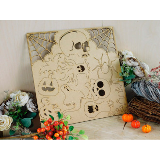 set-elementos-decorativos-halloween-madera